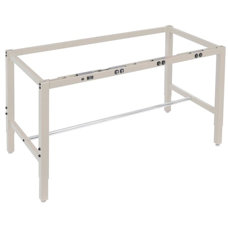 Global Industrial Workbench Frame W/ Adjustable Leg & Power Apron, 93-5/8inW x 27-9/16inD, Tan 249607BTN